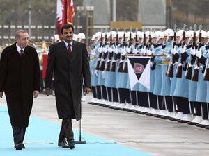 Qatari Crown Prince Sheikh Tamim bin Hamad bin Khalifa Al Thani and Turkish President Recep Tayyip Erdogan meet in Ankara in December 2014. (AFP/File)