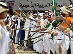 A file photo of Saudi men wielding their swords. (AFP/Fayez Nureldine)