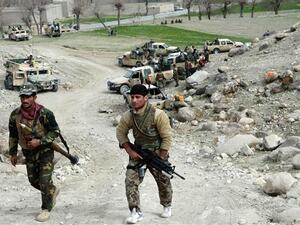 Members of Afghan security forces patrol during an operation against Daesh militants in Kot district. (AFP/File)