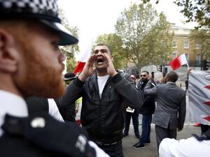Wife and baby of Bahraini rights activist on 'travel ban' after London protest. (AFP/File)