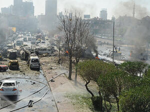 A powerful car bomb explosion in the centre of Damascus on February 21, 2013. (AFP/File) 