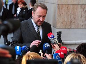Bosnian Muslim political leader Bakir Izetbegovic speaks to journalists in Sarajevo, on January 17, 2016. (AFP/File)