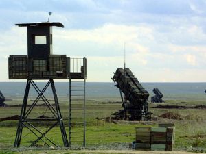 Patriot anti-missile batteries installed at the Diyarbakir military airport in southeastern Turkey. (AFP/File)