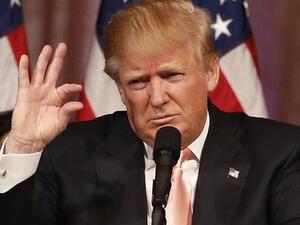 Trump, alluding to something of small size during a speech. (AFP/File)