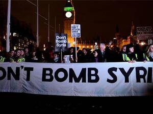 Londoners protest airstrikes in Syria. (AFP/File)