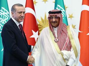 Turkish President Recep Tayyip Erdogan shakes hand of Saudi Crown Prince Muhammad bin Nayef. (AFP/File) Turkish President Recep Tayyip Erdogan shakes hand of Saudi Crown Prince Muhammad bin Nayef. (AFP/File)