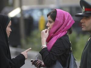 Iran argues that its ban on women attending sporting events in the same stadiums as men is necessary to protect them from rude language that might emanate from the stands. One would wonder why they don't ban the men instead?   (AFP/File)