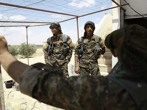 Pentagon officials stressed that the attack on Manbij was being led by the Arab component of the Syrian Democratic Forces and Kurds. (AFP/Delil Souleiman) 
