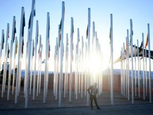 A Moroccan soldier stands guard outside the COP22 climate change conference in Marrakesh on November 14. (AFP/File)