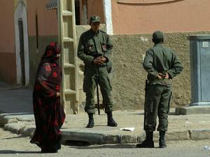 Morroco police patrol in the streets of El Aaiun. (AFP/Samuel Aranda)
