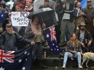 Eight detention center guards (not pictured) were photographed at Reclaim Australia – a rally against “Islamization” of Australia. (AFP/File)