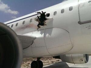 The Daallo Airlines Airbus 321 with 74 passengers on board made an emergency landing in the capital Mogadishu after the explosion shortly after take-off. (Social media)