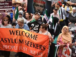rotesters said the government and Australian Prime Minister Malcolm Turnbull should close the Pacific detention centres. (AFP/File)