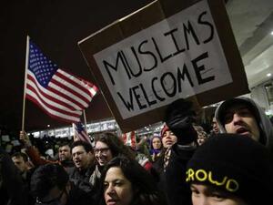 Demonstrators protest against Trump's executive immigration ban at Chicago O'Hare International Airport. (AFP/File)
