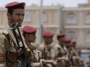 Yemeni soldiers stand guard, photo taken in 2012. (AFP/File) 