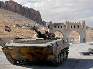 A Russian made Syrian army armoured personnel carrier (APC). (AFP/File) A Russian made Syrian army armoured personnel carrier (APC). (AFP/File)
