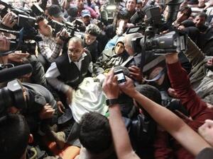 الأسيرة الفلسطينية هناء شلبي لحظة وصولها قطاع غزة