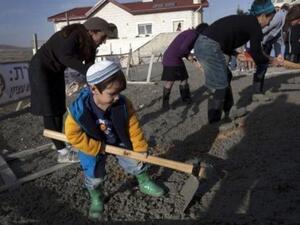 اعمال بناء في مستوطنة عفرات بالقرب من بيت لحم في الضفة الغربية
