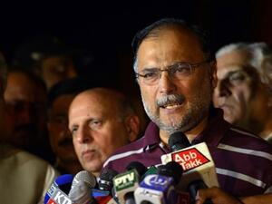 Pakistani Interior Minister Ahsan Iqbal was wounded during gun fire in a political rally in northeastern Punjab province. (AFP/ File Photo)