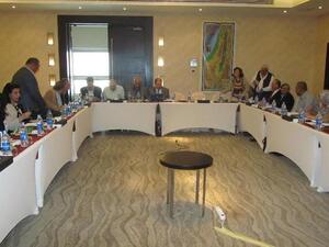 جانب من إجتماعات الائتلاف الفلسطيني في القاهرة