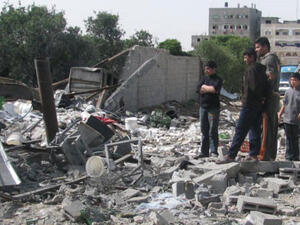 The ruins of Mamoun Dalloul's dairy factory, 2014. (Electronic Intifada) The ruins of Mamoun Dalloul's dairy factory, 2014. (Electronic Intifada)