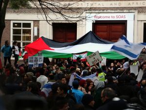 Over 40 societies and 150 academics wrote an official letter urging the administration to stop the event, urging the management to respect the democratic will of SOAS not to provide a platform for representatives of Israeli institutions. (File/Apartheidoffcampus)