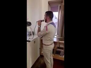 Palestinian Christian Nael Ghantous was filmed as he called for prayer at the Zine El Abidine mosque. (screenshot)