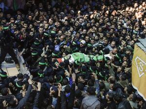 The funeral of Mazen Fuqaha in Gaza. (AFP)