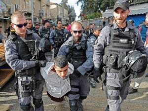 Israeli security forces detain a Palestinian youth in Jerusalem's Old City. (AFP/ File)