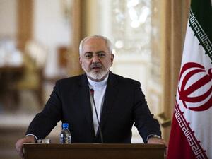 Iranian Foreign Minister Mohammad Javad Zarif speaks during a press conference in Tehran. (AFP/ Behrouz Mehri)