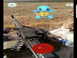 A squirtle Pokemon appears on a frontline with Daesh near Mosul, Iraq (Facebook)