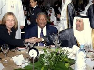 رئيس وزراء قطر مع وزيرة العدل الاسرائيلية /ارشيف