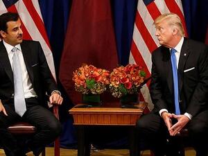 أمير قطر الشيخ تميم بن حمد آل ثاني والرئيس الأمريكي دونالد ترامب
