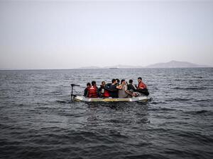 A raft of refugees of the coast of Bodrum, Turkey. (AFP/File)