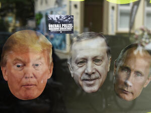 The action was staged by the art collective Centre for Political Beauty, led by Phillip Ruch, which has made several stunts in the past including displaying four tigers in the centre of Berlin to protest refugee policy. (AFP)