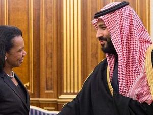 ولي العهد السعودي محمد بن سلمان يلتقي وزيرة الخارجية الأمريكية السابقة كونداليزا رايس
