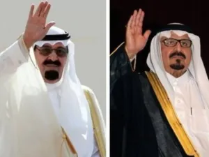 العاهل السعودي (يسار) وولي عهده
