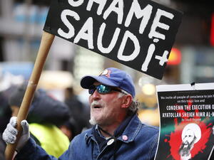 ANUARY 17 2016: Hundreds gathered in Times Square to protest the Saudi government's execution of dissident sheikh Nimr Baqir al-Nimr and demand the release of Sheikh Ibrahim Zakzaky.