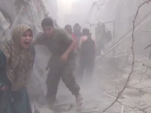 A video of a Syrian mother calling out for her son shoots the conflict into visceral reality. (Twitter)