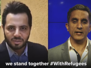 The Egyptian satirist took part in UNHCR's ‘With Refugees’ campaign. (YouTube)