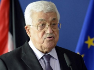 President of the Palestinian National Authority Mahmoud Abbas addresses the media at the European Union Commission headquarters in Brussels on June 22, 2016. (AFP PHOTO / THIERRY CHARLIER)