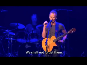 Sting reopened the Bataclan concert hall in Paris with a minute of silence dedicated to the 90 people who died in a terrorist attack at the venue one year earlier. (Instagram)