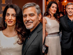 Amal and George at the World Economic Forum in Davos. (Instagram)