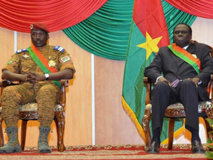 Amnesty International released a report Monday saying Burkina Faso has high rates of child marriage. Pictured are former acting president of Burkina Faso Michel Kafando (right) and former acting prime minister Isaac Zida (left). [photo: AFP]