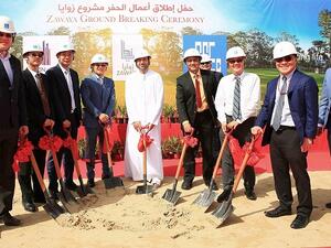 Senior officials from Union Properties CSCEC during groundbreaking ceremony.