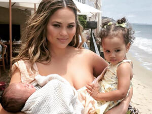 She welcomed son Miles in May (Source: chrissyteigen/ Instagram )