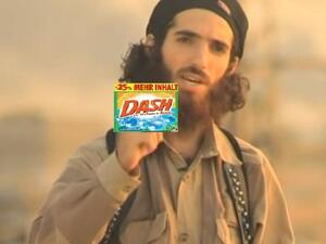 Some on Twitter had the ISIS fighter selling "Dash" washing powder (Twitter)
