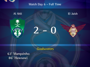 FULL TIME | @ALAHLI_FC 2-0 @EljaishSC #ACL2016 #LAHvJAI