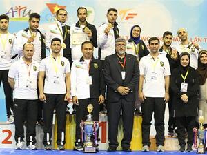 Members of the Iran men’s and women’s national para taekwondo teams pose for a group photograph during the fourth edition of Asian Para Taekwondo Championships in Hochiminh, Vietnam, on May 24, 2018. (Photo: Press TV)