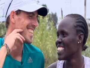 Lonah Chemtai and her husband, Dan Salpeter (source: Channel 10 Israel)